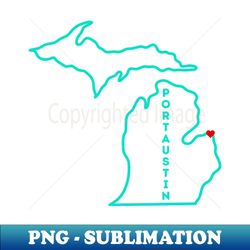 Port Austin MI Love - Retro PNG Sublimation Digital Download - Transform Your Sublimation Creations