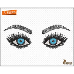 Eyes Embroidery Design, Eyes Machine embroidery design, Women Eyes Embroidery Files, Eyelashes Embroidery Design - Digit