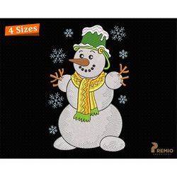 Snowman Machine Embroidery Design, Snowman Embroidery Design, Christmas Embroidery Designs for Machine,  Winter Snowman