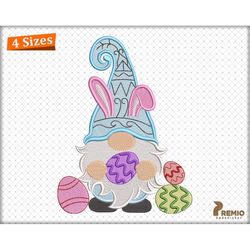 Easter Gnome Embroidery Designs, Happy Easter Embroidery Patterns, Bunny Gnome Embroidery Designs, Cute Bunny Gnome Mach