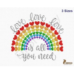 Rainbow Heart Embroidery Design, Love Rainbow Embroidery Design, Pride Heart Embroidery Design, Pride Machine Embroidery