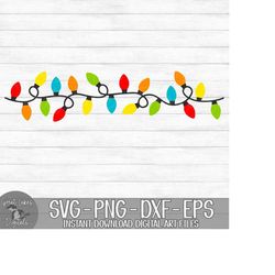 Christmas Lights - Instant Digital Download - svg, png, dxf, and eps files included! Christmas, String of Lights