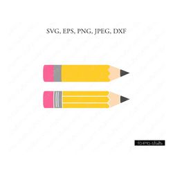 Pencil SVG, Pencil Monogram Svg, School Svg, Teacher Svg,  Pencil Clipart, Pencil cut files, SVG Files, Cricut, Silhouet