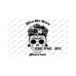 Dia De Los Muertos Sugar Skull SVG, Cut File, Mexico, Latin AF, Clip Art, Sublimation, Instant Download svg png jpg