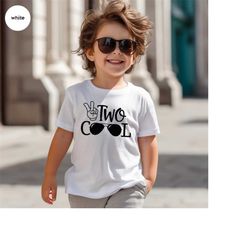 2nd Birthday Shirts, 2nd Birthday Gifts, Two Cool T-Shirt, Toddler Boys Clothing, Second Birthday Party Outfits, Cute Ki