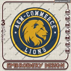 ncaa logo embroidery files, ncaa texas a&m embroidery designs, texas a&m-commerce lions machine embroidery design