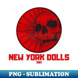 skull red new york dolls - png transparent sublimation design - unleash your creativity