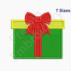 christmas gift box embroidery designs, christmas mini embroidery designs, mini gift box machine embroidery design files-