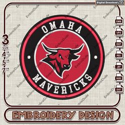 NCAA Logo Embroidery Files, NCAA Omaha Mavericks Embroidery Designs, Omaha Mavericks Machine Embroidery Design