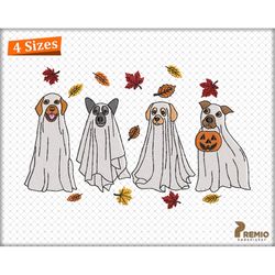 Fall Dog Ghost Embroidery Design, Spooky Ghost Dog Machine Embroidery Files, Autumn Fall Embroidery Designs, Ghost Pappy