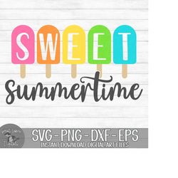 Sweet Summertime Popsicles - Instant Digital Download - svg, png, dxf, and eps files included!