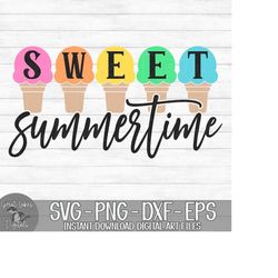 Sweet Summertime Ice Cream Cones - Instant Digital Download - svg, png, dxf, and eps files included!