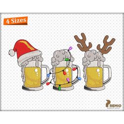 Drink Drank Drunk Embroidery Design, Christmas Machine Embroidery Design, Funny Christmas Drinking Embroidery Files - Di