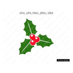Holly SVG, Christmas Holly Svg, Christmas Clip Art, Christmas SVG, Winter svg, Holly Christmas svg, Cricut, Silhouette C