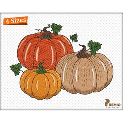 Halloween Trio Pumpkins Embroidery Designs, Pumpkins Machine Embroidery Files, Fall Pumpkin Embroidery Design, Thanksgiv