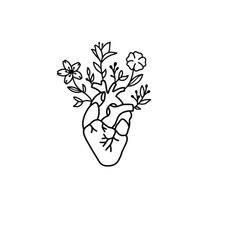 Anatomical Heart with flowers SVG. Floral heart svg, Heart SVG. Realistic heart design for cricut and silhouette