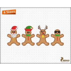 Gingerbread Embroidery Design, Four Christmas Gingerbread Machine Embroidery Designs, Gingerbread Man Embroidery Files -