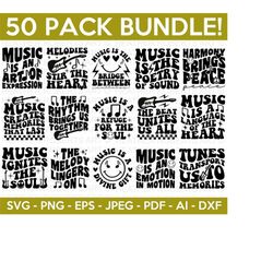 Retro Musical Svg Bundle, Music Svg Bundle, Musical Svg, Music Lover Shirts, Music Quotes, Retro Designs, Cut File for Cricut, Silhouette