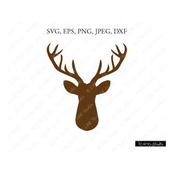 Deer Svg, Deer Head Svg, Christmas Svg, Boho Svg, Deer Clip Art, Deer Face Svg, Stag svg, Cricut, Silhouette Cut File