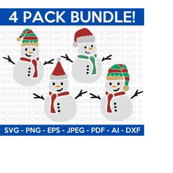 Snowman Mini SVG Bundle, Snowman svg,  Snow svg, Winter svg, Blizzard svg, Christmas svg, Holiday svg, Cut File for Cricut, Silhouette