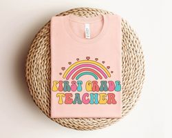 First Grade Teacher Shirt Png, Colorful Teacher Shirt Png, TShirt Png for First Grade Teachers, Cute Gift for Teachers,