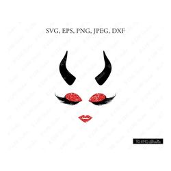 Devil Halloween SVG,  Devil Girl Monogram Svg, Monster Svg, Halloween Svg, Cute Monster Clipart, Cricut, Silhouette Cut