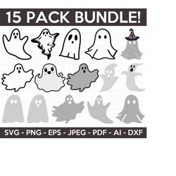 Ghost SVG Bundle, Halloween SVG, Halloween Shirt svg, Halloween Clipart, Scary Vibes, Halloween Vibes, Cut Files Cricut, Silhouette