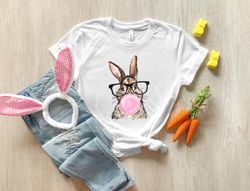 Bunny with Leopard Glasses Shirt Png, Easter Shirt Png, Easter bunny graphic tee, Easter Shirt Pngs for women,Ladies Eas