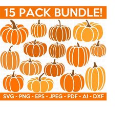 Pumpkin SVG Bundle, Pumpkin SVG, Pumpkin Vector, Halloween Svg, Pumpkin Shirt svg,Fall Clipart,Autumn Clipart,Cut File for Cricut,Silhouette
