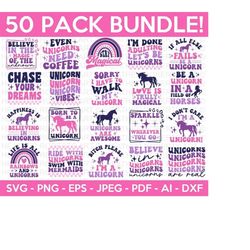 Unicorns SVG Bundle, Magical SVG Bundle, Unicorns SVG,  Unicorn Quotes Svg, Unicorn Birthday Svg, Cute Unicorn, Cut File Cricut, Silhouette