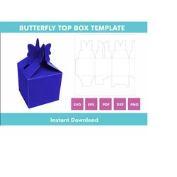 butterfly top box template, butterfly top box template v1, gift box, gift box svg, favor box svg, wedding favor, box tem