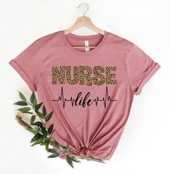 Nurse Life Shirt Png,Leopard Nurse Life Shirt Png, Leopard Cheetah Nurse Shirt Pngs,RN Shirt Pngs, Nurse Week, CNA Shirt
