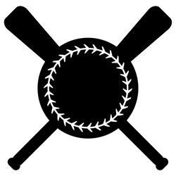Baseball Svg, Baseball Mom Svg, Baseball Monogram Svg, Crossed Baseball Bats. Vector Cut file for Cricut, Silhouette