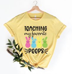 Teaching My Favorite Peeps Shirt Png, Cute Happy Easter Outfit, Gift For Easter Teacher Shirt Png, Best Teacher Ever Gif