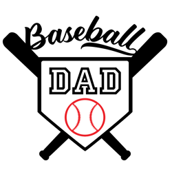 Baseball Svg, Baseball Dad Svg, Baseball Monogram Svg, Crossed Baseball Bats. Vector Cut file for Cricut, Silhouette