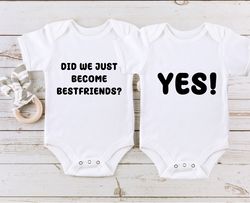 Did We Just Become Best Friends Shirt Png, Funny Twin Shirt Pngs,  Twin Onesies, Funny Best Friends Twin Bodysuit, Best