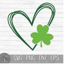 Saint Patrick's Day Heart - Instant Digital Download - svg, png, dxf, and eps files included! Shamrock, St. Patty's Day,