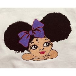 Black Girl Machine Embroidery Design