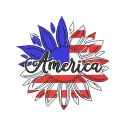 America Sunflower Machine Embroidery Design