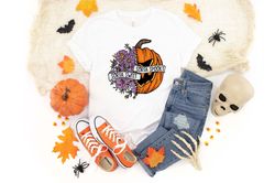 Sweet Sorta Spooky Shirt Png, Flower Pumpkin Shirt Png, Halloween PumpkinTee, Horror Shirt Png, Halloween Party Gift, Sa