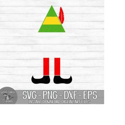 Elf - Instant Digital Download - svg, png, dxf, and eps files included! Christmas, Elf Hat, Elf Feet