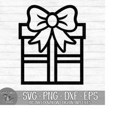present - instant digital download - svg, png, dxf, and eps files included! gift box, christmas, birthday gift