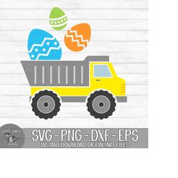 Easter Dump Truck - Instant Digital Download - svg, png, dxf, and eps files included! Construction, Boy