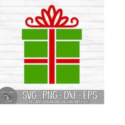 christmas present - instant digital download - svg, png, dxf, and eps files included! gift box, christmas gift