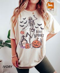 Comfort Colors, Stay spookyT-Shirt Png, Halloween Shirt Png, Witch T-Shirt Png, Gift For Halloween,   halloween, Skeleto