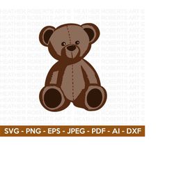 Bear Svg, Stuffed Toy Svg, Bear Clipart, Toy Svg, Gift For Kids, Kid's Shirt, Cute Bear Svg,toy For Kids Svg,cut Files F