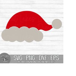 santa hat - instant digital download - svg, png, dxf, and eps files included! christmas, santa clause, santa's hat