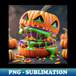 halloween pumpkin candies burger - sublimation-ready png file - add a festive touch to every day