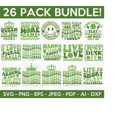 Pickleball Retro SVG Bundle, Pickleball SVG, Pickleball Shirt SVG, Pickleball Queen svg, Retro Designs, Cut Files for Cr