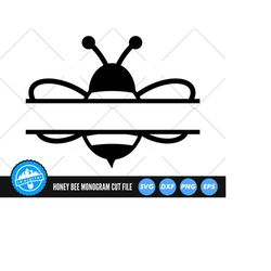 Honey Bee Monogram SVG Files | Bumblebee SVG Cut Files | Honeycomb Vector Files | Bee Hive Clip Art